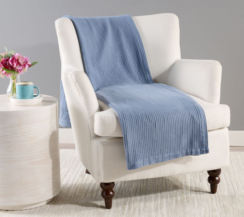 Martha Stewart 100% Cotton Waffle 60x70 Throw — View 5