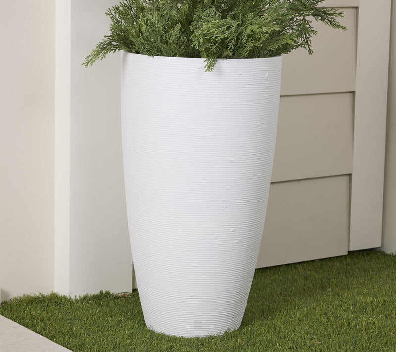 Wicker Park 21" Indoor/Outdoor Textured Tall Planter — View 5