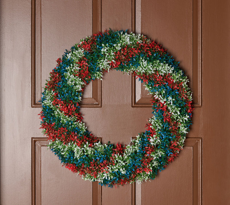 Wicker Park 24" Indoor/Outdoor Boxwood Wreath — View 5