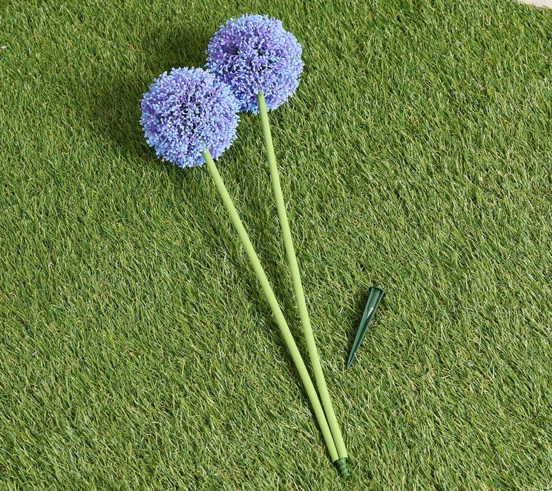 Wicker Park Set of 2 20" Allium Floral Cluster Stakes — View 8