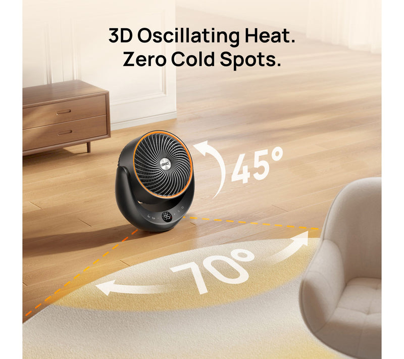 DREO Portable Oscillating Space Heater and Tabl e Fan — View 4