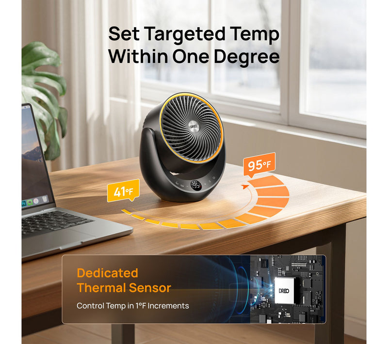 DREO Portable Oscillating Space Heater and Tabl e Fan — View 8