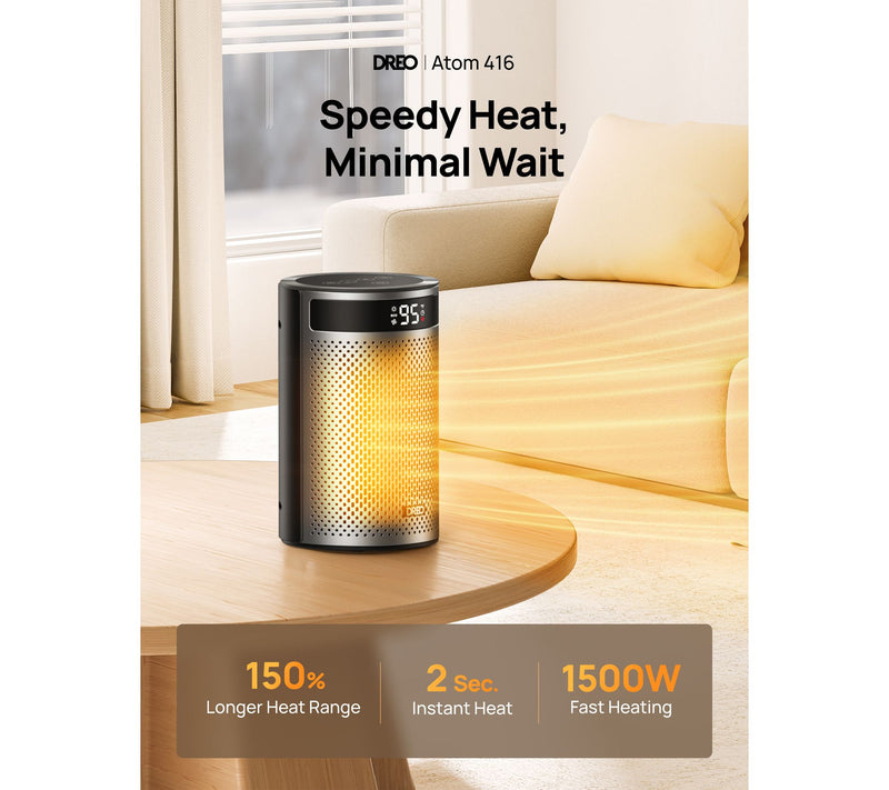 DREO Space Heater with Remote and 3 Heat Levels — View 2