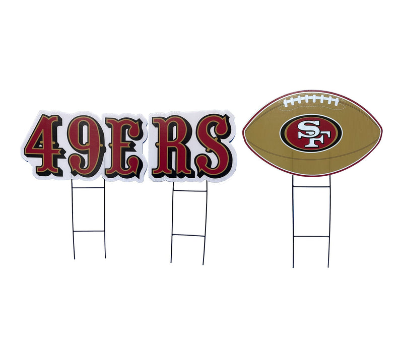 Pegasus Sports NFL Wordmark & Football 3 Pack Yard Sign Set — Main view