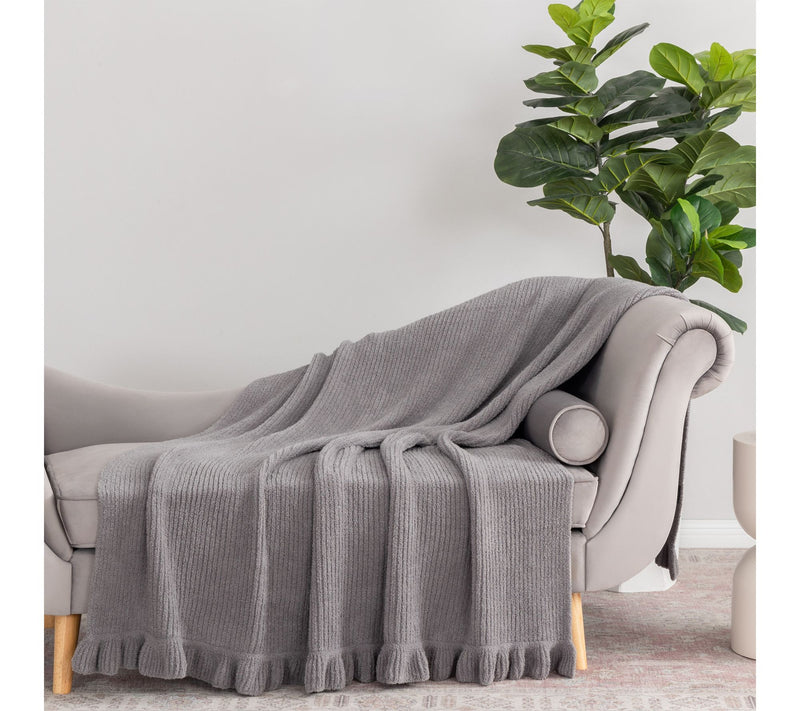 Berkshire 60x80 Oversized Hartford Knit Throw with Ruffle — View 10