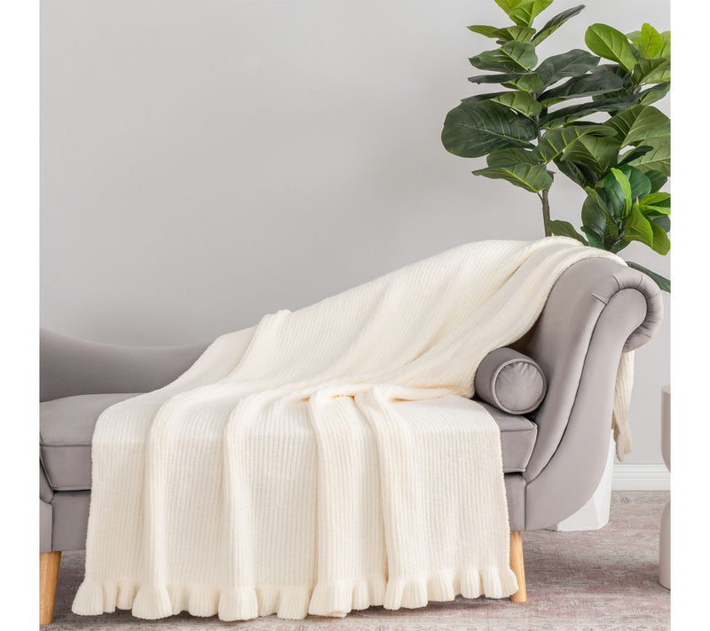 Berkshire 60x80 Oversized Hartford Knit Throw with Ruffle — View 11