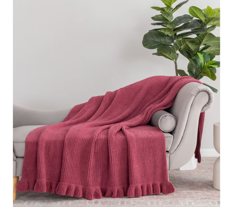Berkshire 60x80 Oversized Hartford Knit Throw with Ruffle — View 13