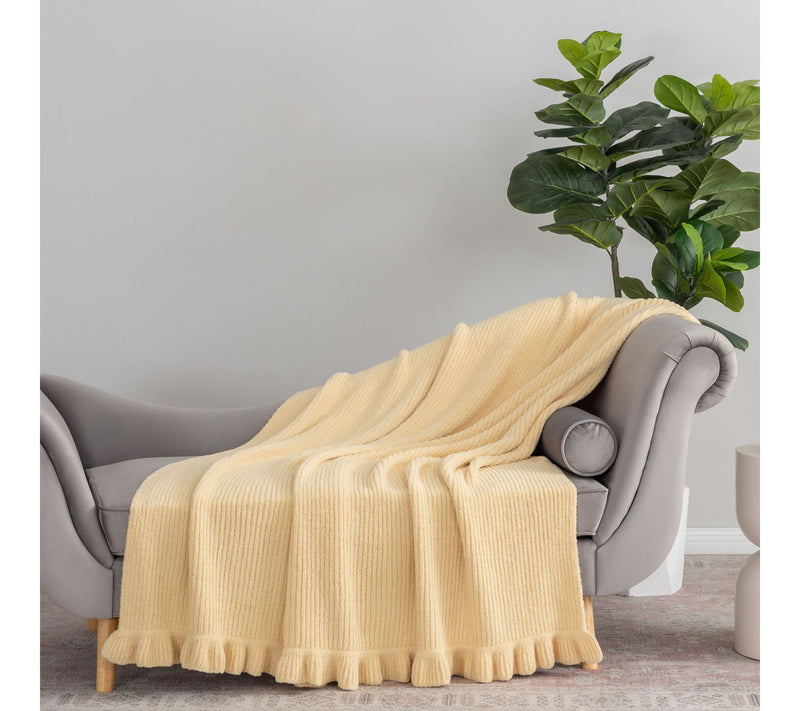 Berkshire 60x80 Oversized Hartford Knit Throw with Ruffle — View 14