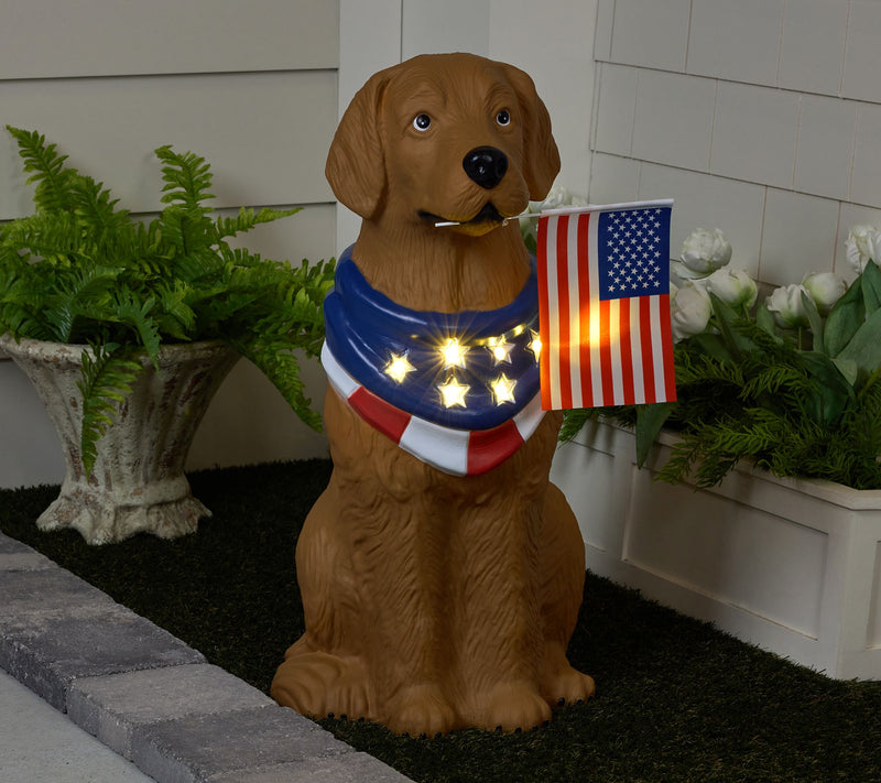 Bethlehem Lights 27" Illuminated Indoor/Outdoor Patriotic Pup — View 2