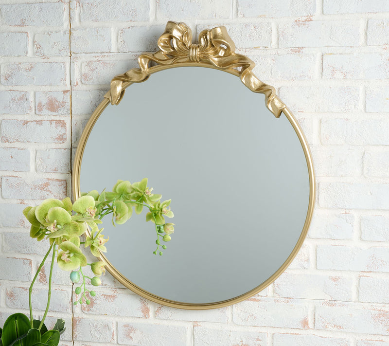 Home Reflections 24" Antique Metal Bow Mirror — View 5