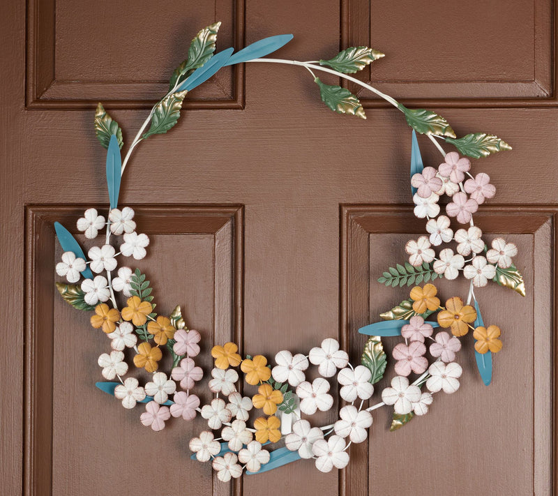 Home Reflections 23" Oval Metal Hydrangea Wreath — Main view