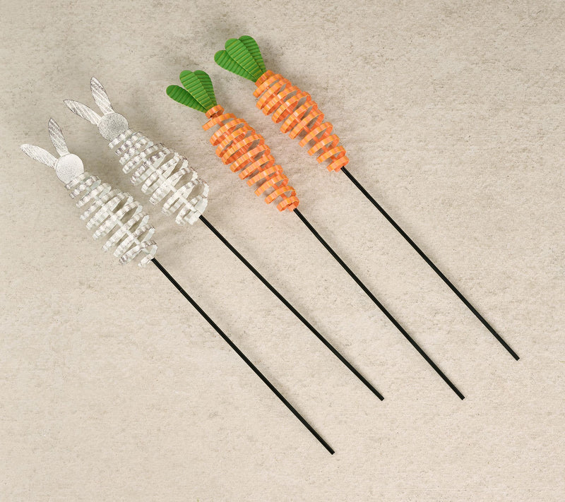 Home Reflections S/4 24" In/Outdoor Metal Stakes Bunny & Carrot — View 2