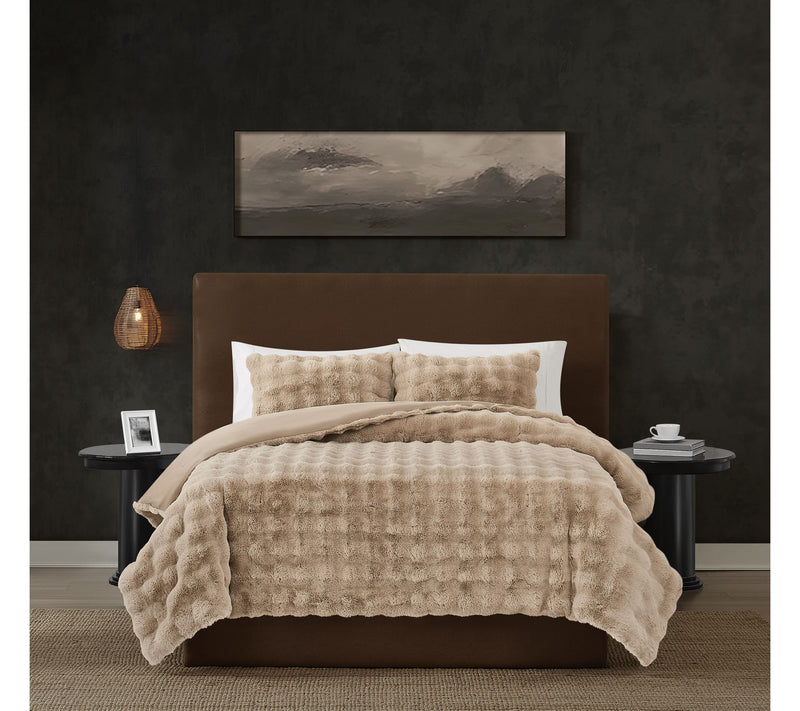 Frye Bubble Faux Fur King Comforter Set — View 2