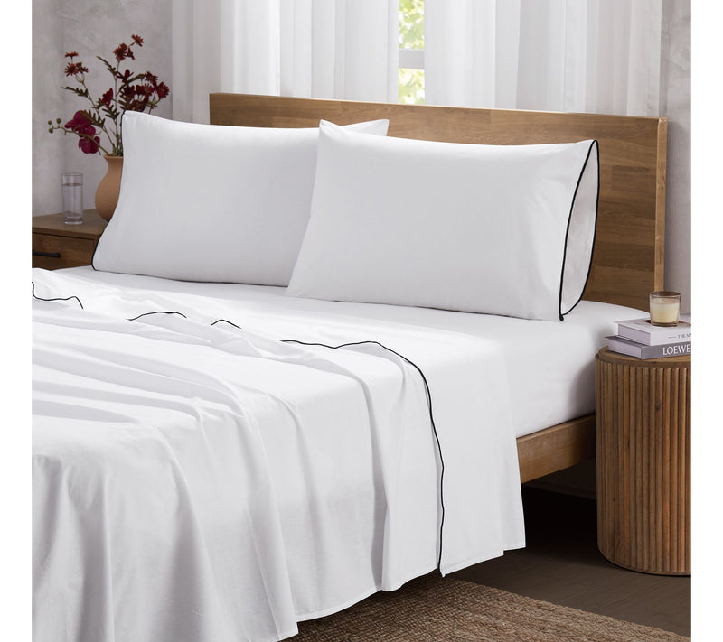 Brooklyn Loom Merrowed Edge 4 Piece Queen SheetSet — View 2