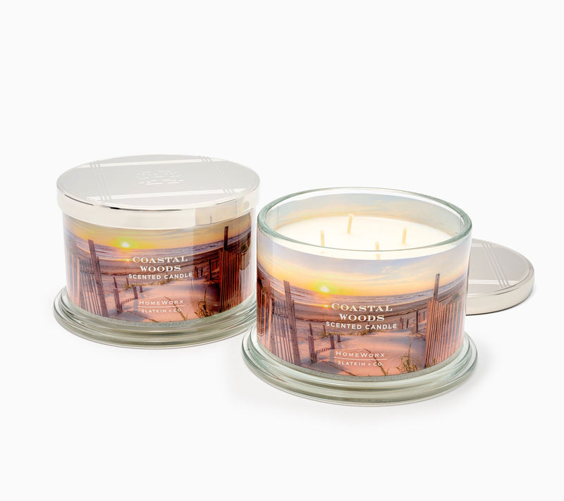 HomeWorx by Slatkin + Co. S/2 18oz Coastal Woods Candles — Main view