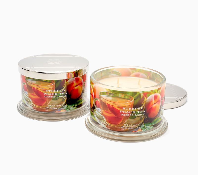 HomeWorx by Slatkin + Co. S/2 18oz Steeped Peach Tea Candles — Main view