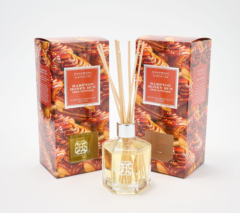 HomeWorx by Slatkin + Co. S/2 Hampton Honey Bun Reed Diffusers — Main view