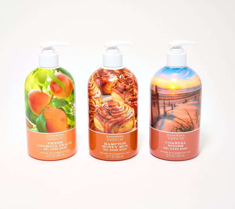 HomeWorx by Sltakin + Co. S/3 22oz Seaside Gel Hand Soaps — Main view