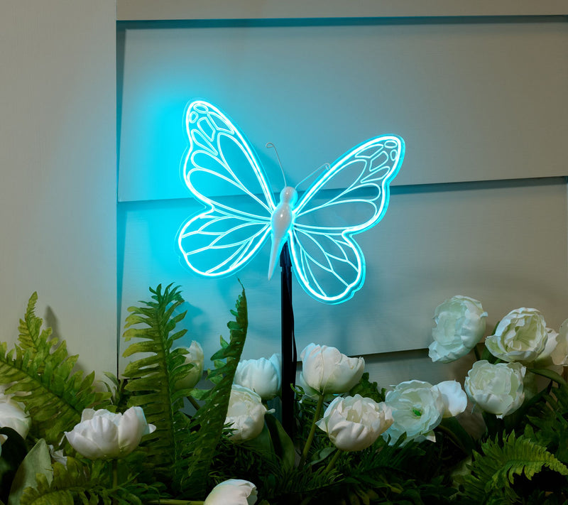 Bethlehem Lights Illuminated Butterfly with Stake — View 8