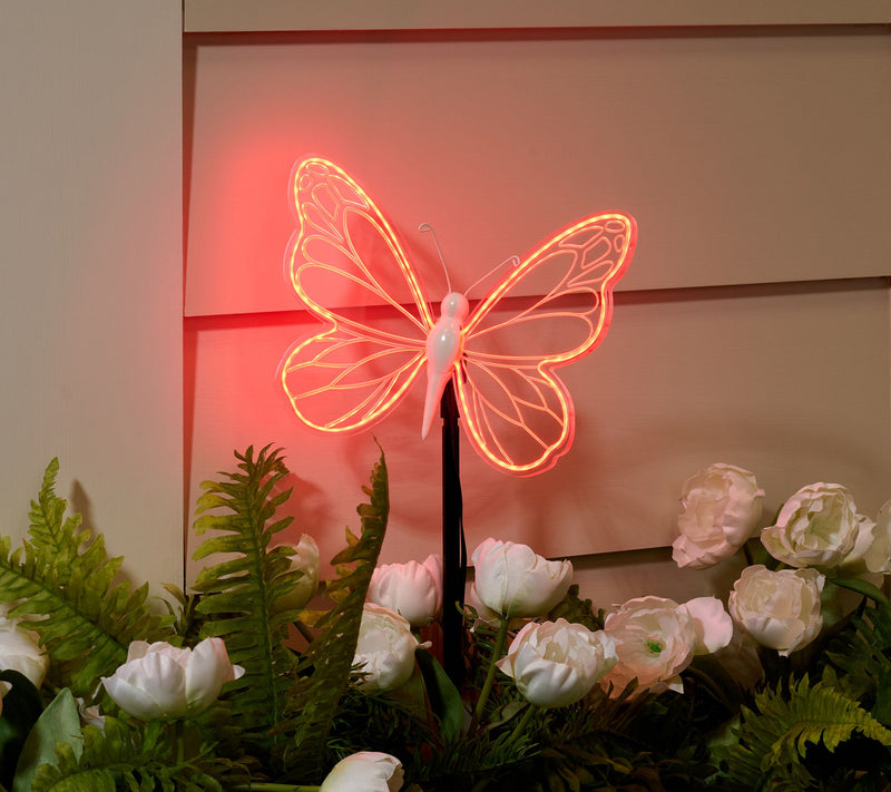 Bethlehem Lights Illuminated Butterfly with Stake — View 4