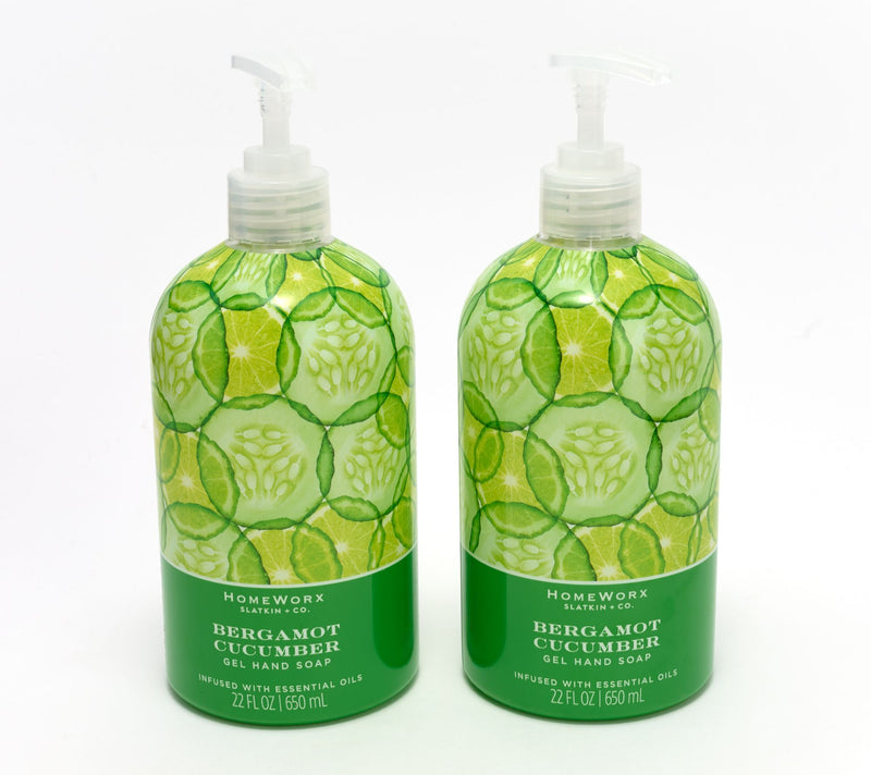 HomeWorx by Slatkin + Co. S/2 22oz Cucumber Gel Hand Soaps — Main view