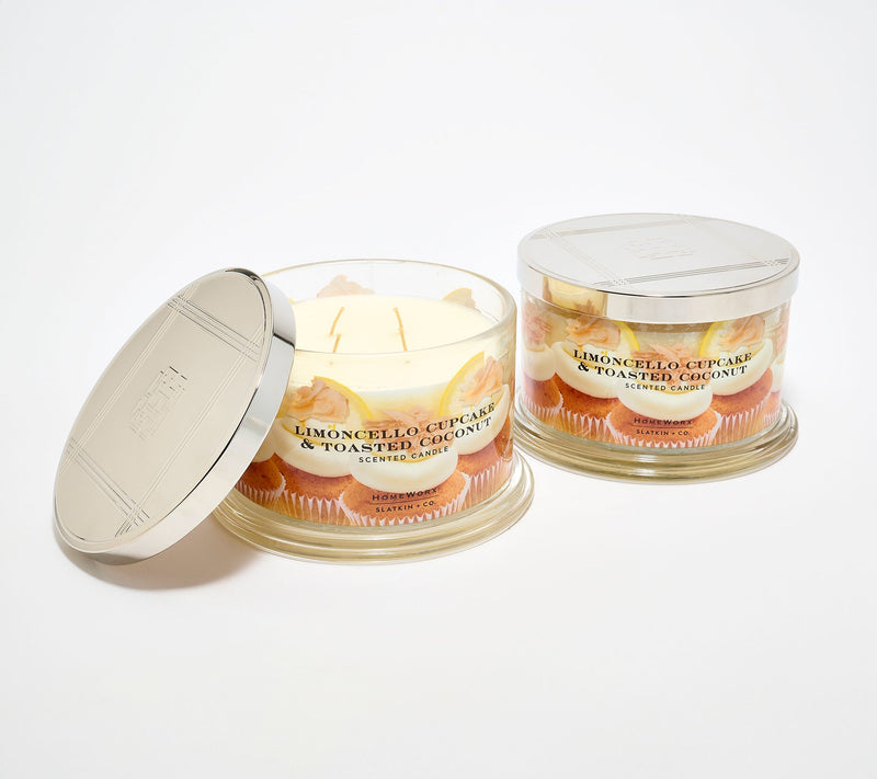 HomeWorx by Slatkin + Co. S/2 18oz Limoncello Coconut Candles — Main view