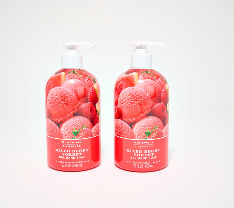 HomeWorx by Slatkin + Co. S/2 22oz Mixed Berry Sorbet Gel Hand Soaps — Main view