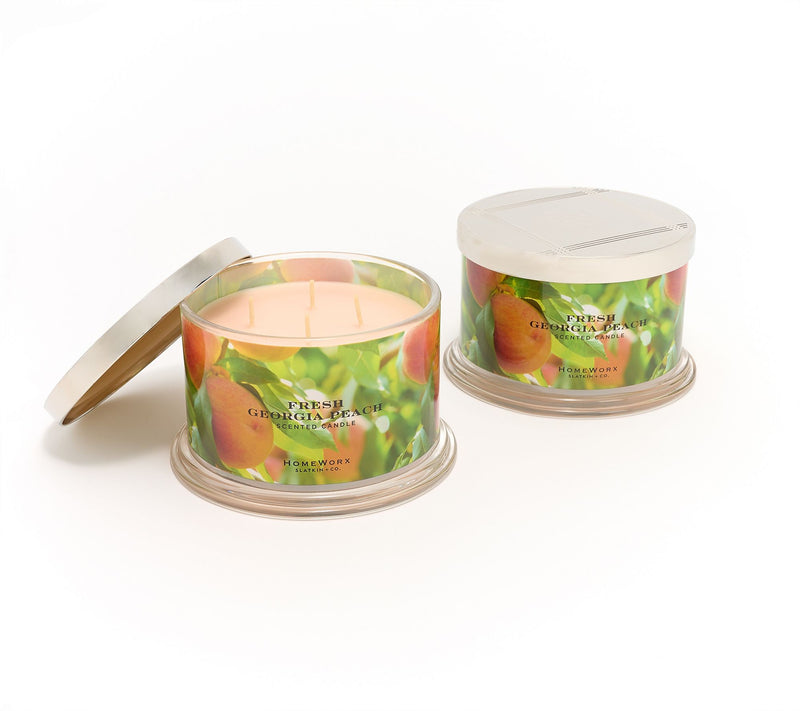 HomeWorx by Slatkin + Co. S/2 18oz Fresh Georgia Peach Candles — Main view