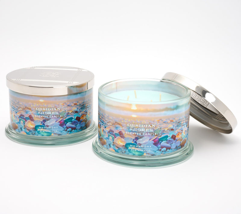 HomeWorx by Slatkin + Co. S/2 18oz Obsidian Shores Candles — Main view
