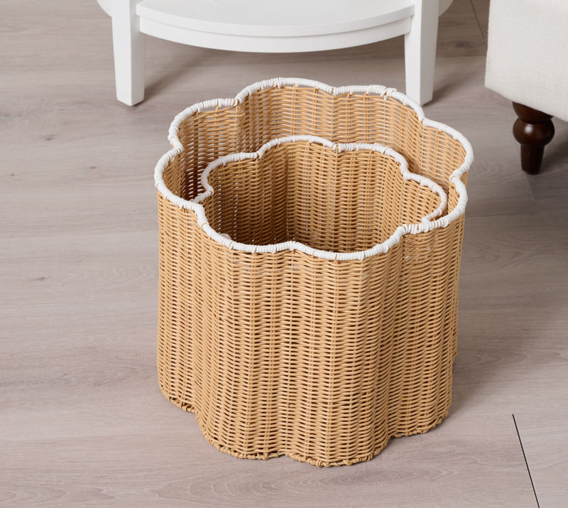 Home Reflections S/2 In/Outdoor Nesting Poly Rattan Basket — View 2