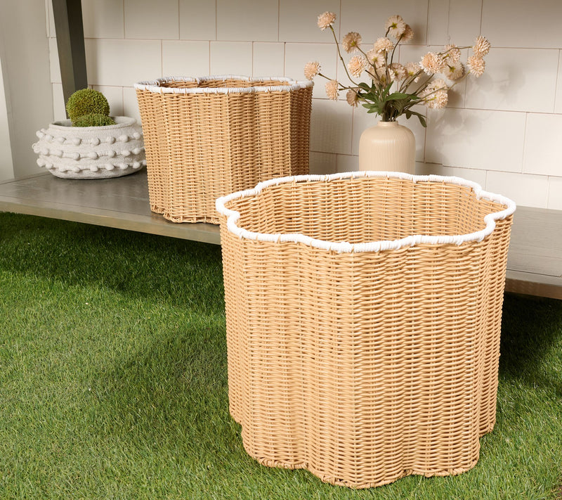 Home Reflections S/2 In/Outdoor Nesting Poly Rattan Basket — View 6