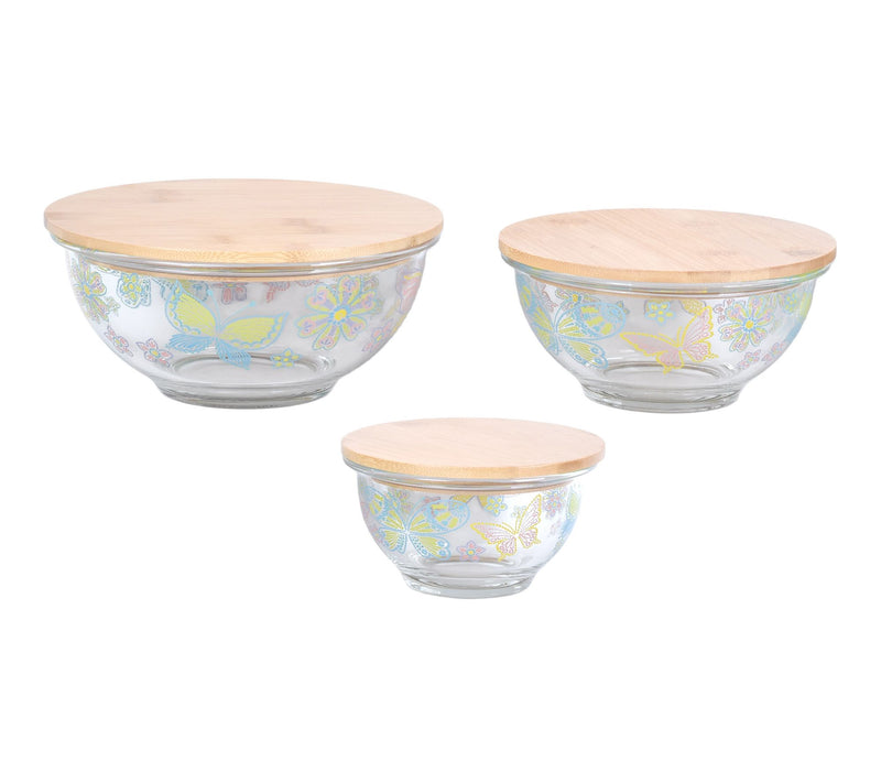Temp-tations Seasonal Set of 3 Glass Bowls w/ Bamboo Lids — View 6