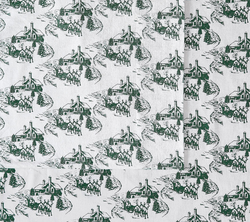 Truly Soft Festive Cottage Toile Queen FlannelSheet Set — View 4