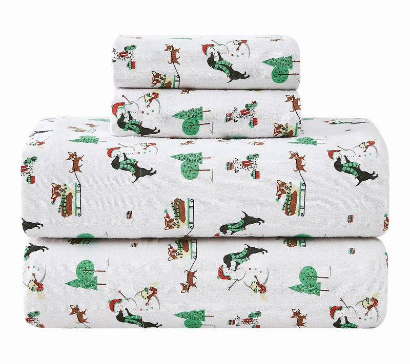 Truly Soft Holiday Dogs Full Flannel Sheet Set — View 3