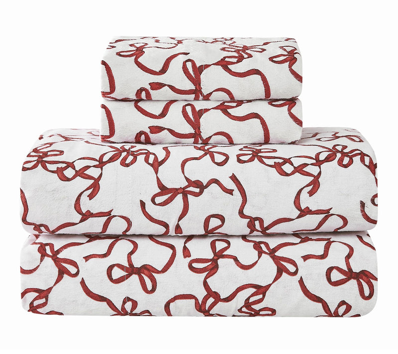 Truly Soft Ribbon and Bows Twin Flannel Sheet Set — View 4