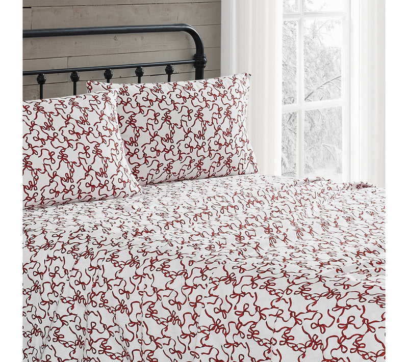 Truly Soft Ribbon and Bows Queen Flannel SheetSet — View 2