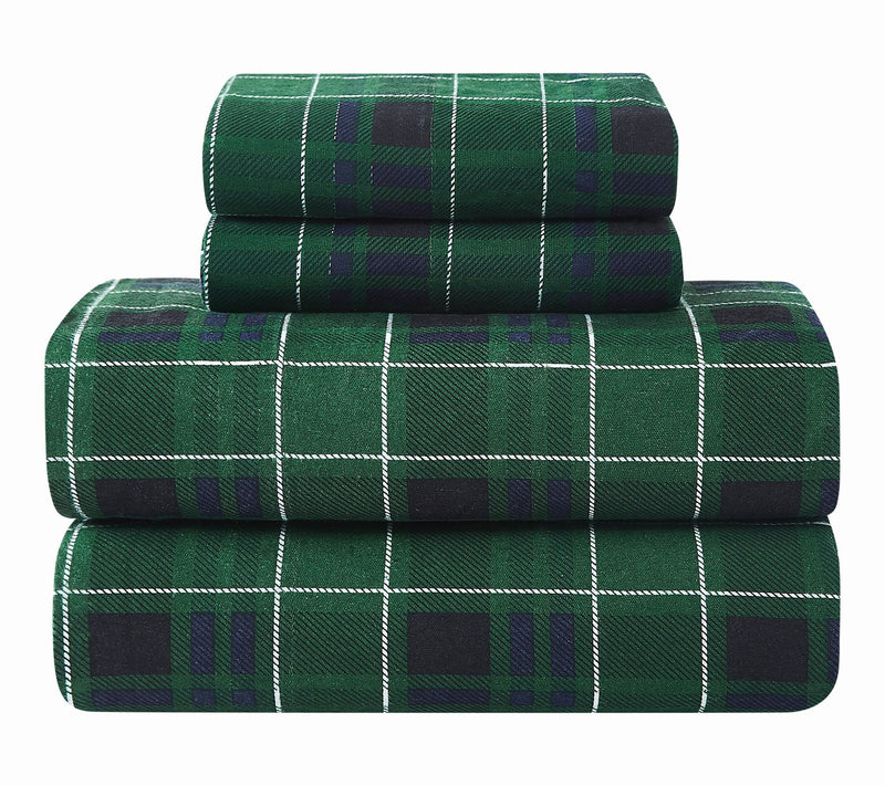 Truly Soft Tartan Plaid Full Flannel Sheet Set — View 3