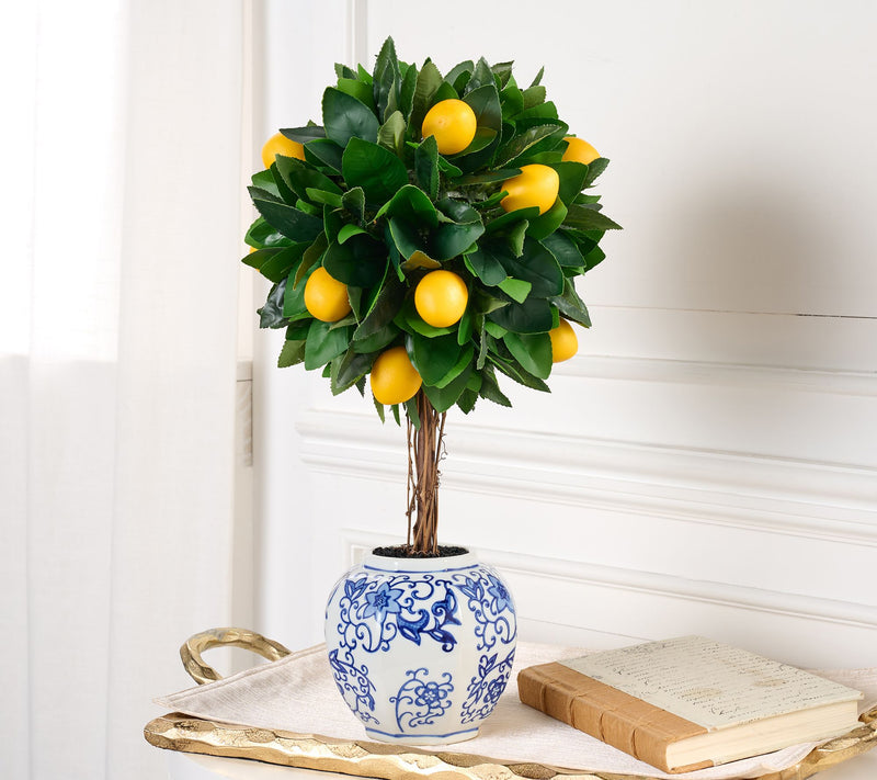 Hotel du Cobb by Dennis Basso 19" Faux Lemon Sphere in Pot — Main view