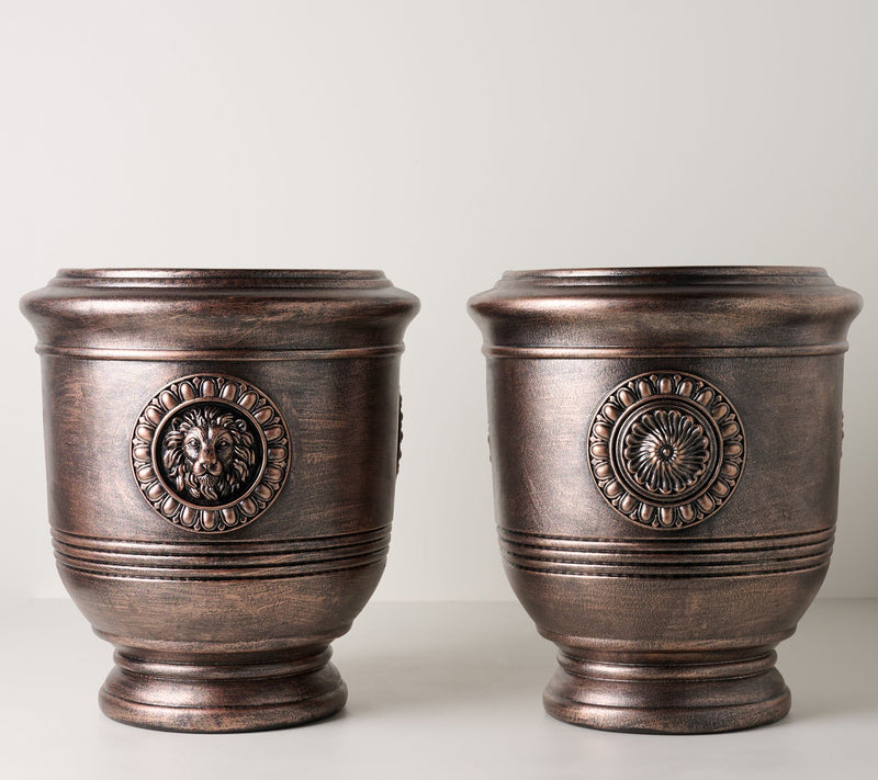 18" Decorative Indoor/Outdoor Medallion Planter by Kim Gravel — View 8