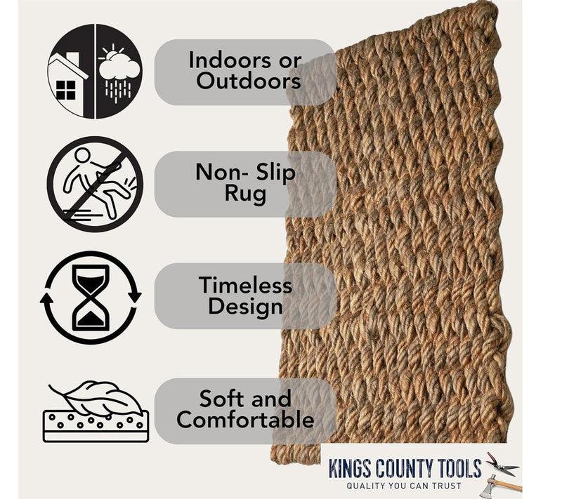 Kings County Tools Jute Rug Woven Natural Fiber  Jute Entry Ru — View 4