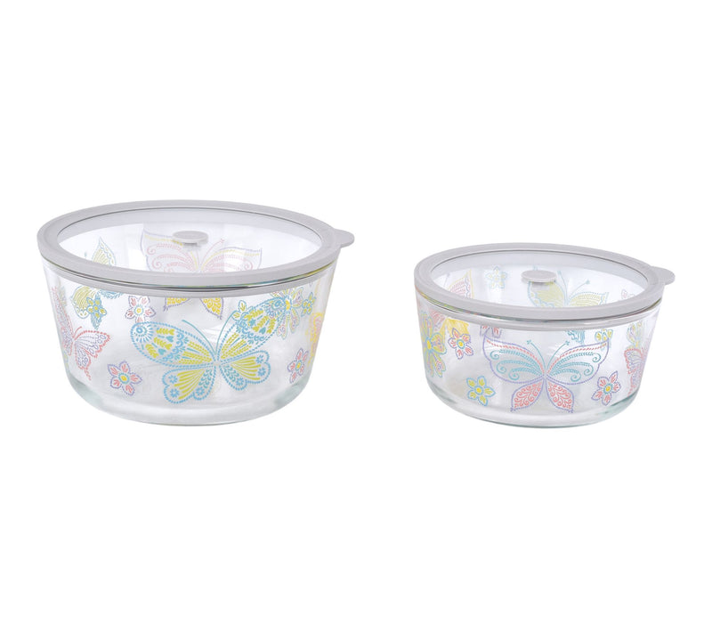 Temp-tations Set of 2 Borosilicate Glass Bowls w/ Vented Lids — View 7