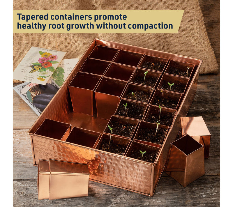 Kings County Seed Starter Tray Copper Metal See dling Tray — View 2