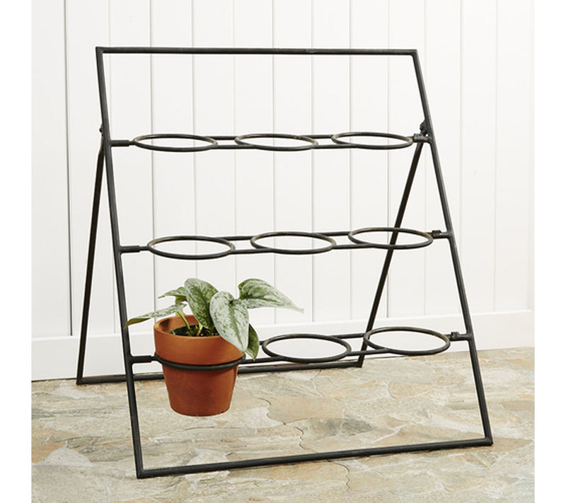 Kings County 9-Pot Plant Stand with 9 Terracott a Pots — View 4