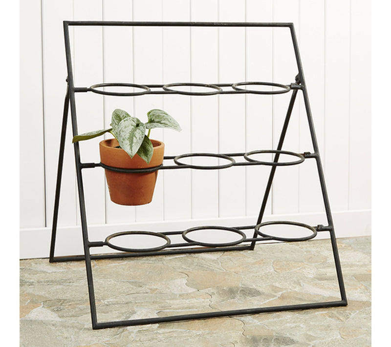 Kings County 9-Pot Plant Stand with 9 Terracott a Pots — View 8