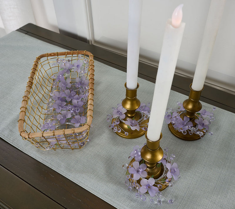 Set of 6 Frosted Flower & Faceted Bead Napkin Rings by Valerie — Main view