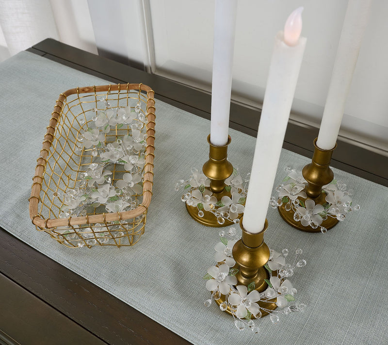 Set of 6 Frosted Flower & Faceted Bead Napkin Rings by Valerie — View 9