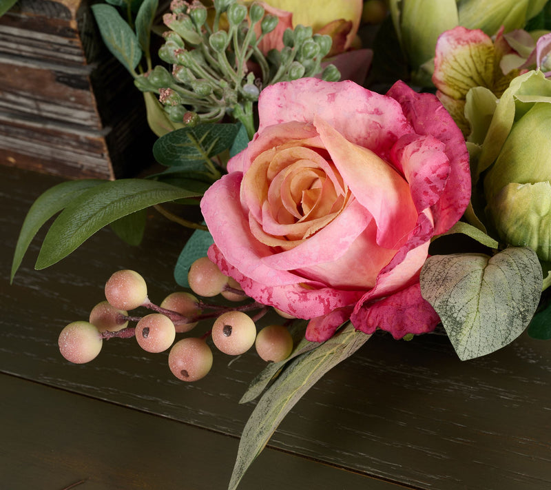 2Pc Watercolor Rose, Hydrangea and Artichoke Candle Rings by Valerie — View 2