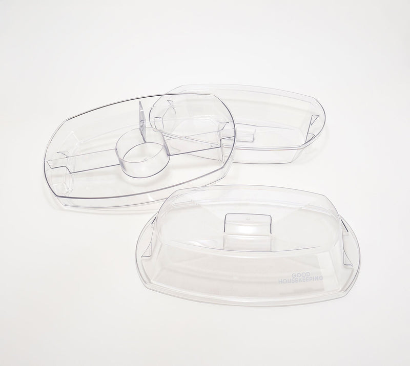 Good Housekeeping Divided Appetizer Tray w/ Lid — View 2
