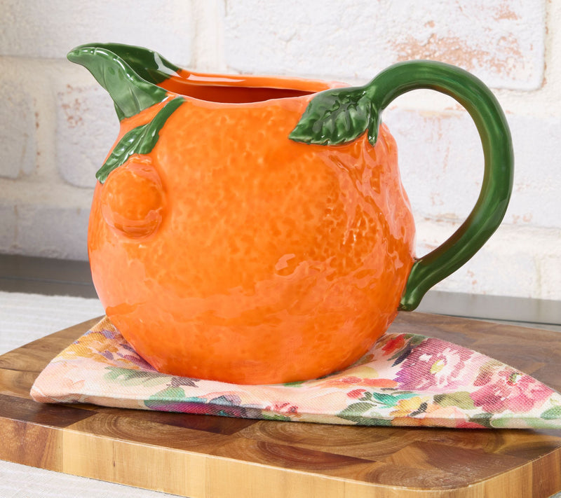 Ceramic Orange Fruit Pitcher By Valerie — Main view
