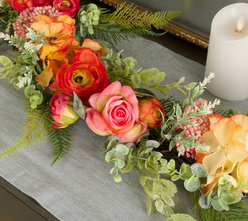 5' Rose, Ranunculus & Hydrangea Garland by Valerie — View 2